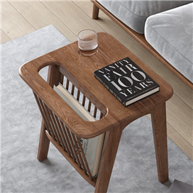 Solid Wood Coffee Table w/Magazine Rack